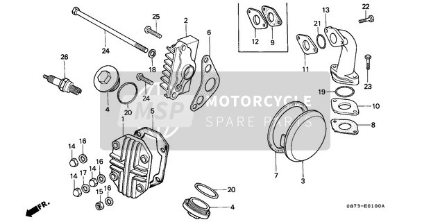 Honda C50Z2 1993 Cylindre Couverture de tête pour un 1993 Honda C50Z2